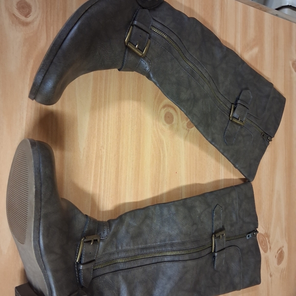 JustFab Dark Brown Knee-High Boots - Picture 5 of 5